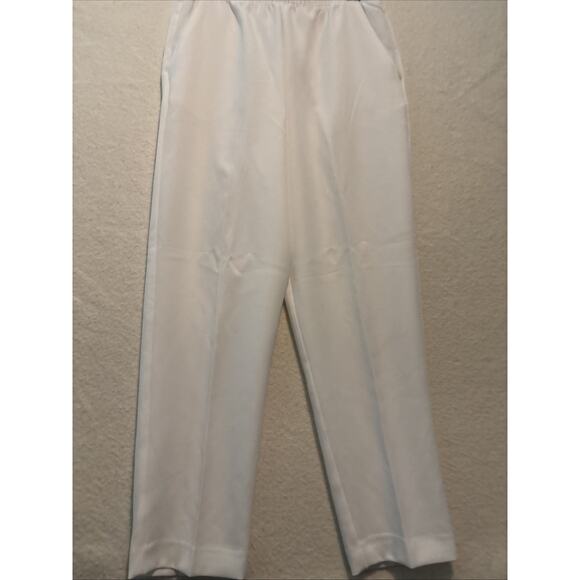 NWT DONNKENNY WOMENS PANTS SIZE 12 White 2 Pockets Pull On Stretch Waist - Picture 1 of 5
